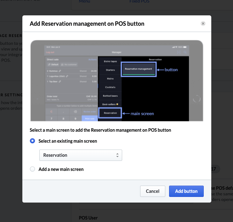 Manage Reservations Options